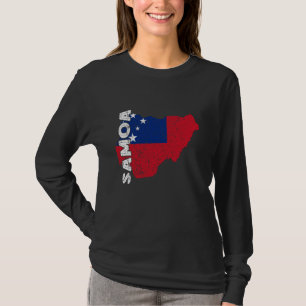 サモアのルーツ サモアの誇り ヴィンテージ地図 サモアの旗 Tシャツ