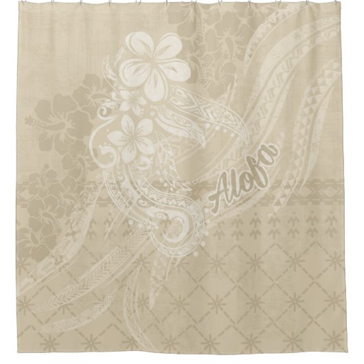 サモアアロファポリネシアバスデコール シャワーカーテン (正面)