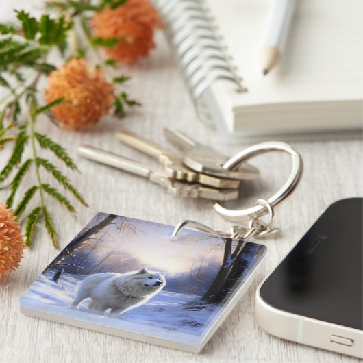 サモアイはそれを雪のクリスマスに任せた キーホルダー (正面右)