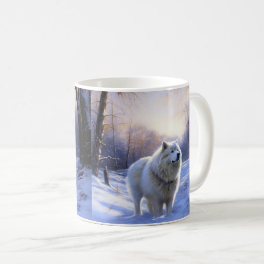 サモアイはそれを雪のクリスマスに任せた コーヒーマグカップ (正面右)