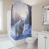 サモアイはそれを雪のクリスマスに任せた シャワーカーテン (インサイチュ)