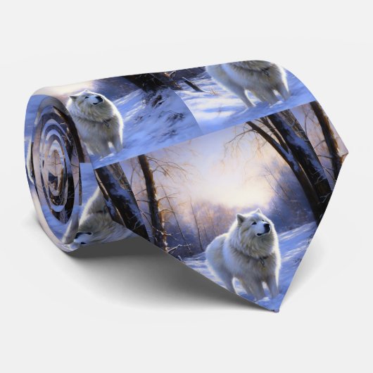 サモアイはそれを雪のクリスマスに任せた ネクタイ (ロール)