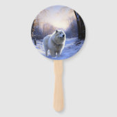 サモアイはそれを雪のクリスマスに任せた ハンドファン (裏面)