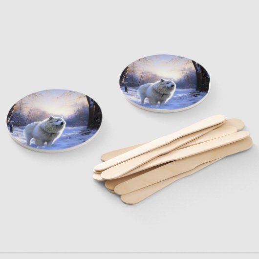 サモアイはそれを雪のクリスマスに任せた ハンドファン (組立なし)