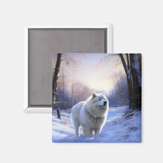 サモアイはそれを雪のクリスマスに任せた マグネット (正面/裏面)