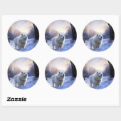 サモアイはそれを雪のクリスマスに任せた ラウンドシール (シート)