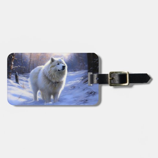 サモアイはそれを雪のクリスマスに任せた ラゲッジタグ (正面横)