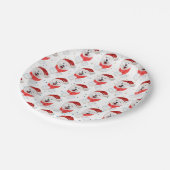 サモアイ犬がクリスマススターを育てる ペーパープレート (アングル)