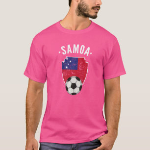 サモアサッカーサモアフラッグサッカーサモアンプライドルート Tシャツ
