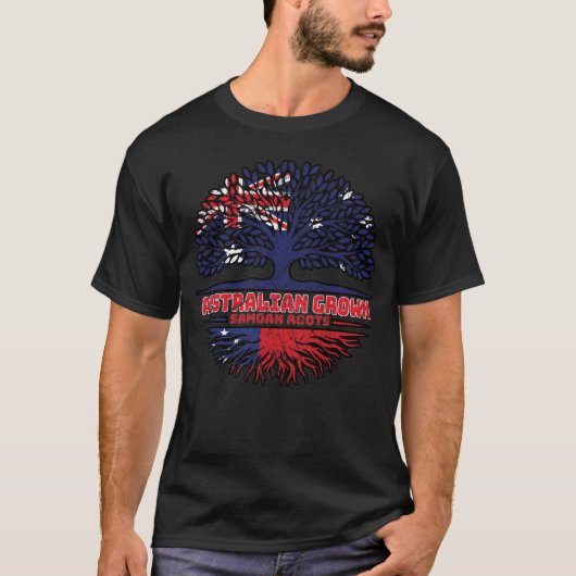 サモアサモアオーストラリアTree Roots国旗 Tシャツ (正面)
