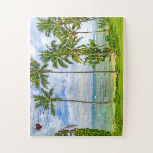 サモアビーチシーン ジグソーパズル (縦)