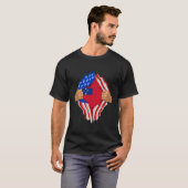 サモアンブラッドインメサモア国旗の贈り物 Tシャツ (正面フル)