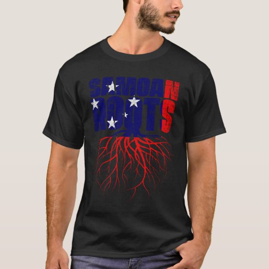 サモアンルーツサモア伝統国旗 Tシャツ (正面)
