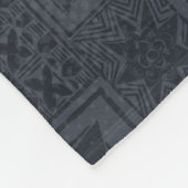 サモアン – ハワイアン – ポリネシアオールドタパデザイン フリースブランケット (角)