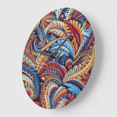 サモアン，ポリネシア文化パタインスパイアン ラージ壁時計 (傾斜)