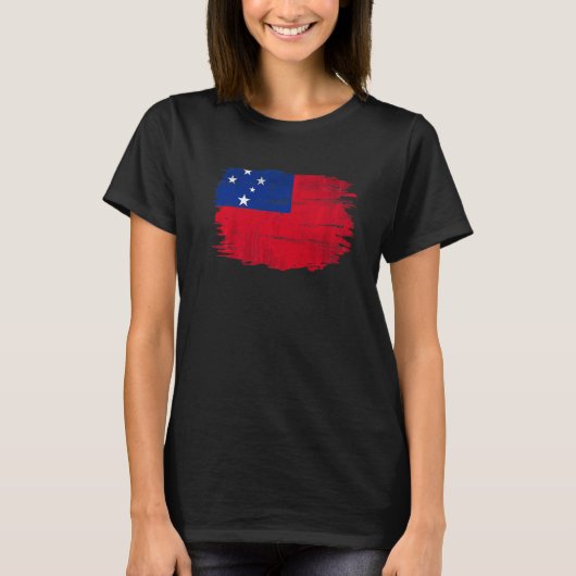 サモア人向けのビンテージサモア国旗 Tシャツ (正面)