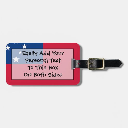 サモア個人簡単IDのフラグ ラゲッジタグ (正面横)