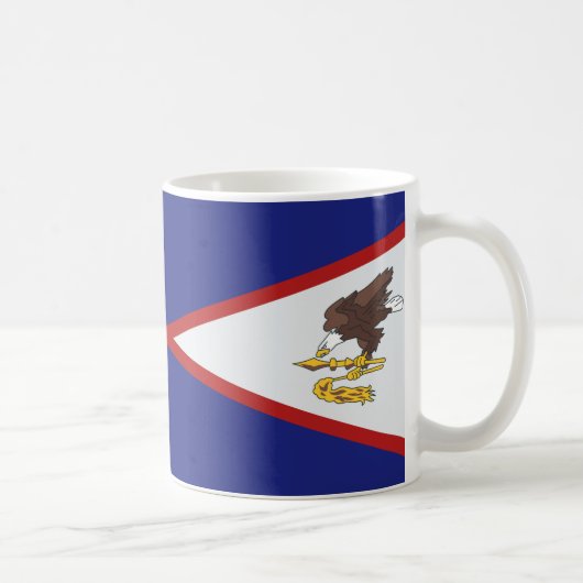 サモア国旗と米国国旗のセラミックコーヒーマグ コーヒーマグカップ (右)