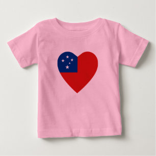 サモア国旗のハートTシャツ ベビーTシャツ