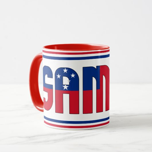 サモア国旗の愛国的なコーヒー マグカップ (正面左)