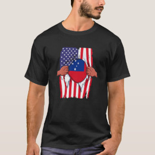 サモア国旗の血インサイドマイホームプライドサモアンアメリ Tシャツ