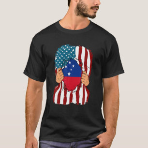 サモア国旗の血インサイドマイホームプライドサモアンアメリ Tシャツ