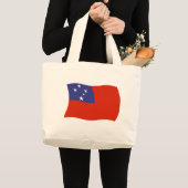 サモア国旗トートバッグ ラージトートバッグ (正面(商品))