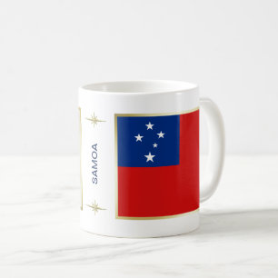 サモア国旗+地図マグ コーヒーマグカップ