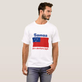 サモア国旗+地図+テキスト Tシャツ (正面フル)