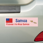 サモア国旗+地図 バンパーステッカー (車上)