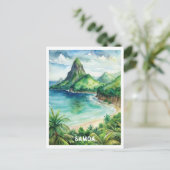 サモア国立公園ウォーター絵画カラー ポストカード (スタンド正面)