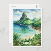 サモア国立公園ウォーター絵画カラー ポストカード (正面/裏面)