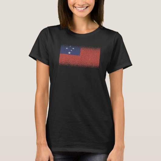 サモア土産婦国男性へ旗 Tシャツ (正面)