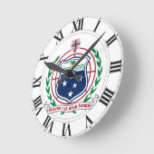 サモア・コート・オブ・アームズ ラウンド壁時計 (傾斜)