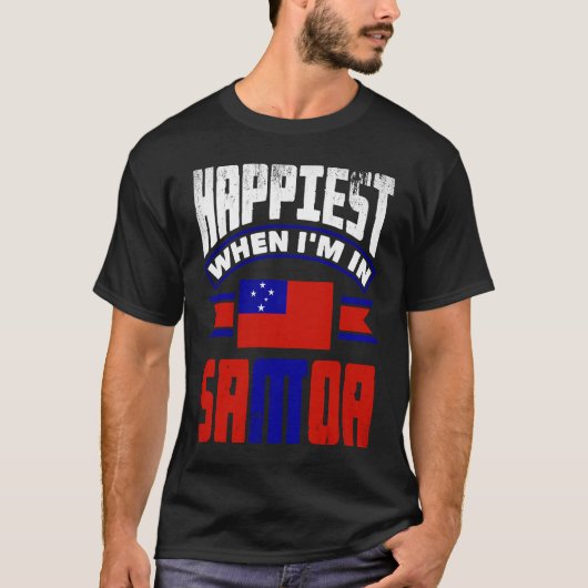 サモア サモア人 サモアの旗 サモアにいるときが最高 Tシャツ (正面)