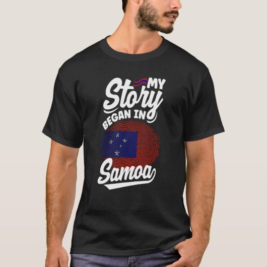 サモア・サモア国旗サモアで私の旅が始まった Tシャツ (正面)