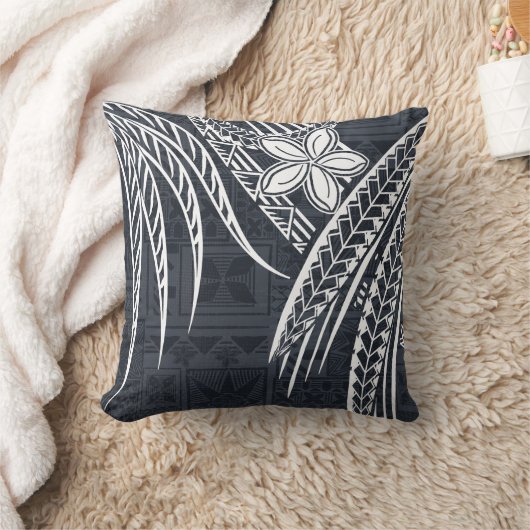 サモア-ハワイアン-ポリネシアオールドタパデザイン クッション (ブランケット)