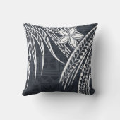 サモア-ハワイアン-ポリネシアオールドタパデザイン クッション (裏面)