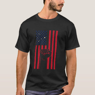 サモア・ハンドフィストUSAアメリカ合衆国サモア国旗サモア・プリッド Tシャツ
