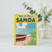 サモア ビンテージ 旅行ポスター ポストカード (スタンド正面)