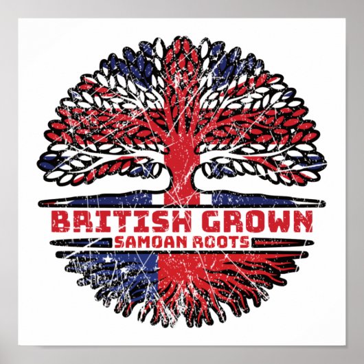 サモア 英国 イギリス ブリテン 木の根 ポスター (正面)