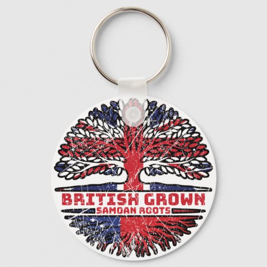 サモア 英国 イギリス 英国文化 木の根 キーホルダー (正面)
