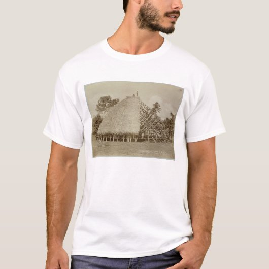 サモア、c.1875 (セピア色の写真)の家の建物 tシャツ (正面)