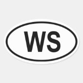 サモア「WS」 楕円形シール (正面)