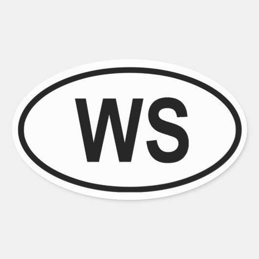 サモア「WS」 楕円形シール (正面)