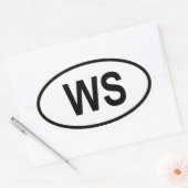サモア「WS」 楕円形シール (封筒)