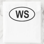 サモア「WS」 楕円形シール (バッグ)