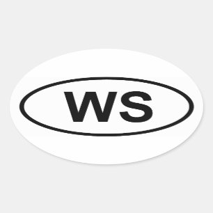 サモア「WS」 楕円形シール