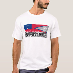 サモアMuamua Le Atua -米領サモア/サモアの旗 Tシャツ