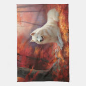 サモイイン紅葉秋 キッチンタオル (縦)